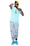 Pinkies Bag Tee - Cyan