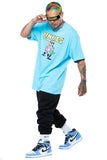 Pinkies Flamingo Tee - Cyan
