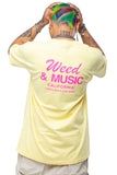 Pinkies Weed & Music Tee - Yellow